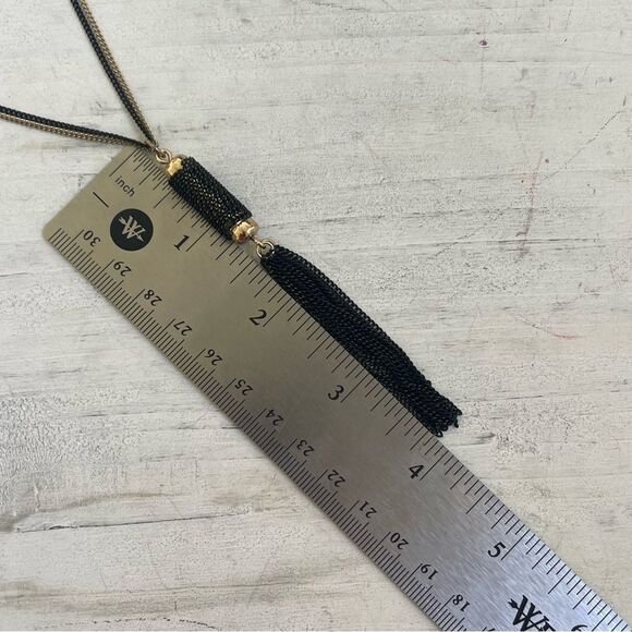 Charming Charlie black and gold tone tassel necklace - Picture 9 of 12